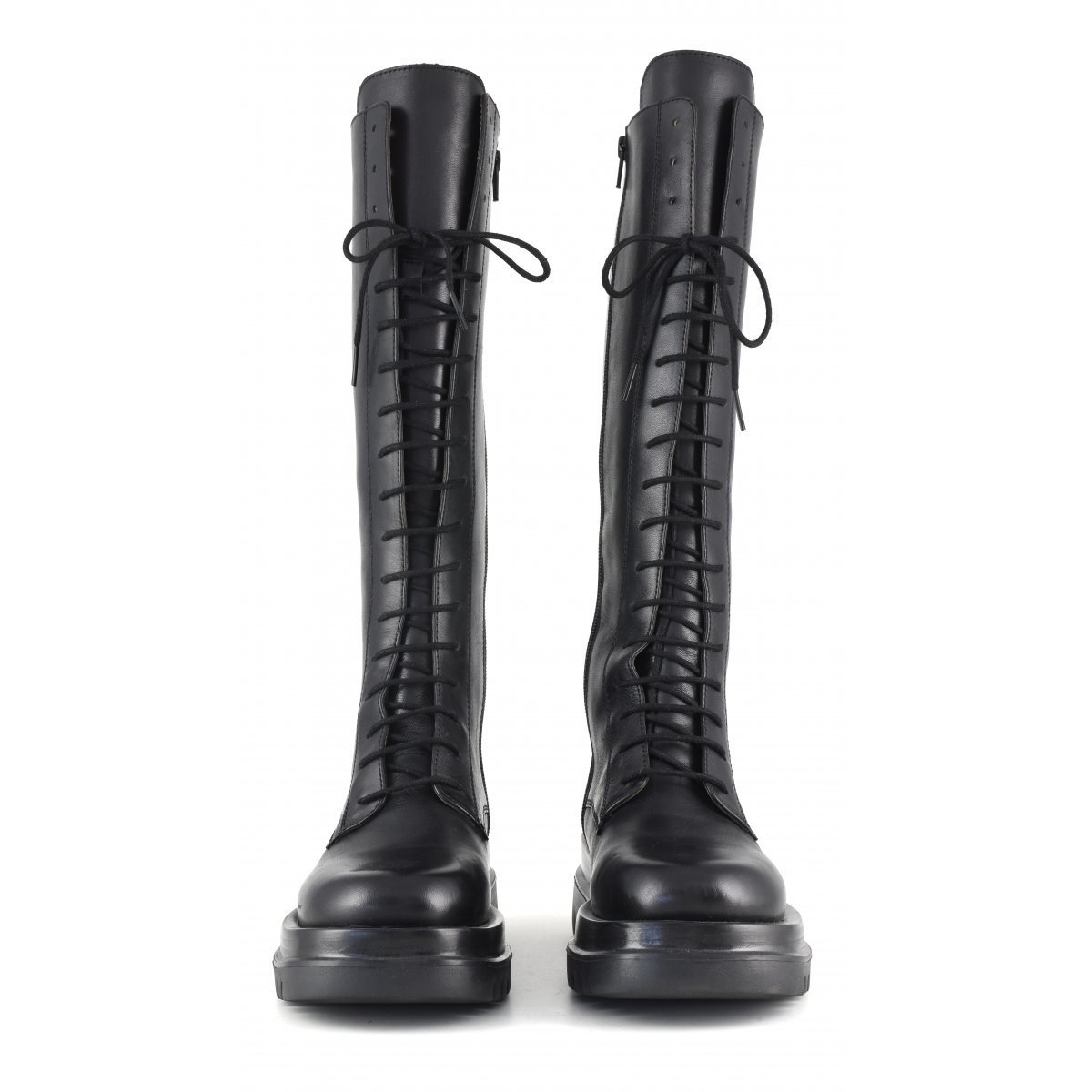 Anfibio extra long con ricamo posteriore e zip interna