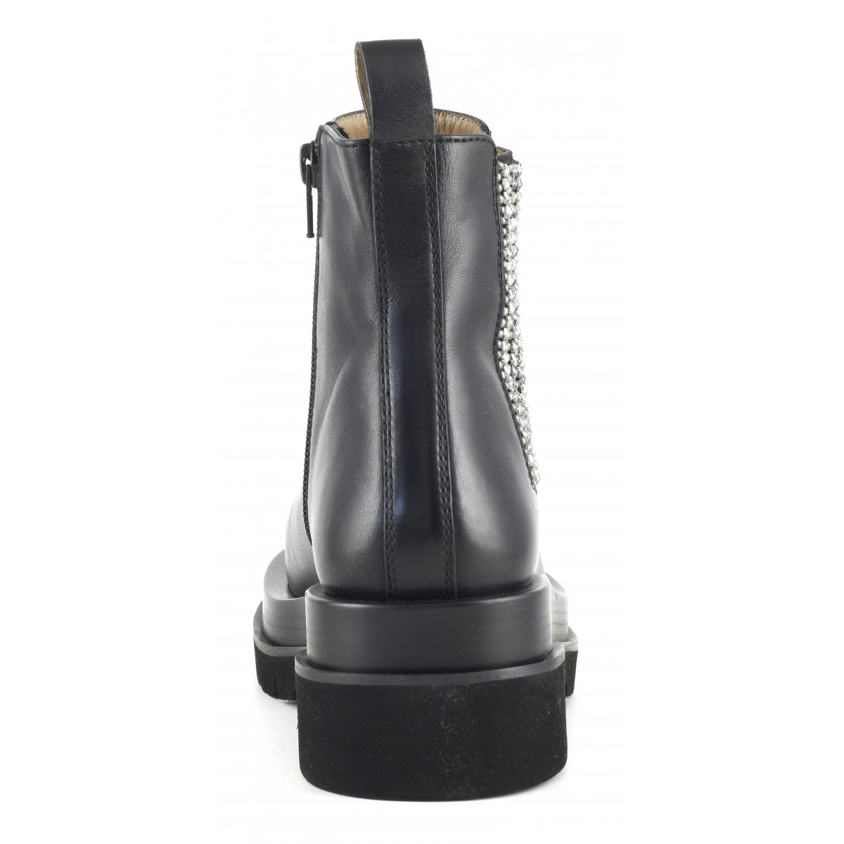 Stivaletto con ricamo laterale e zip interna