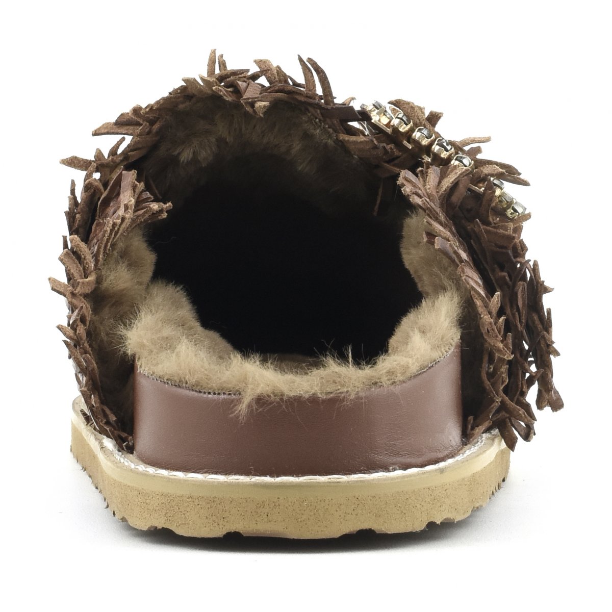 Slipper chiusa con fodera in pelliccia sintetica