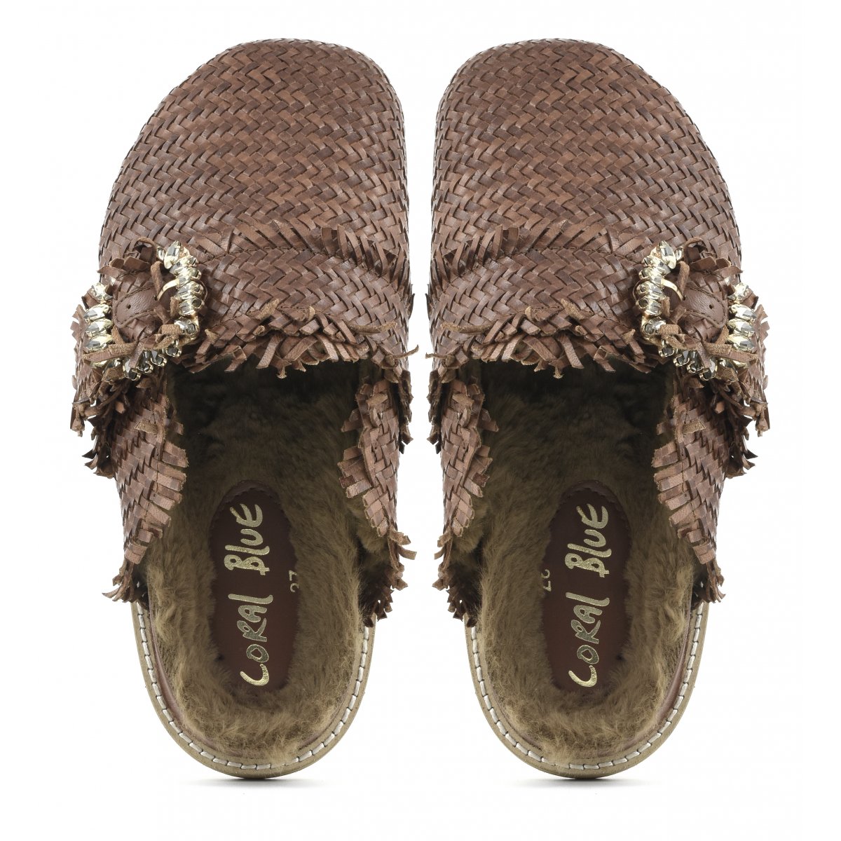 Slipper chiusa con fodera in pelliccia sintetica