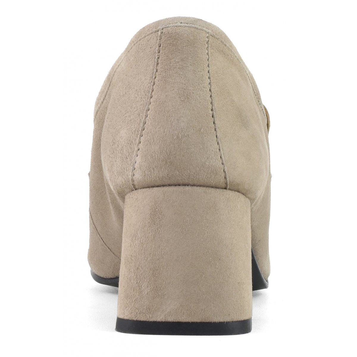 Mocassino con tacco in camoscio