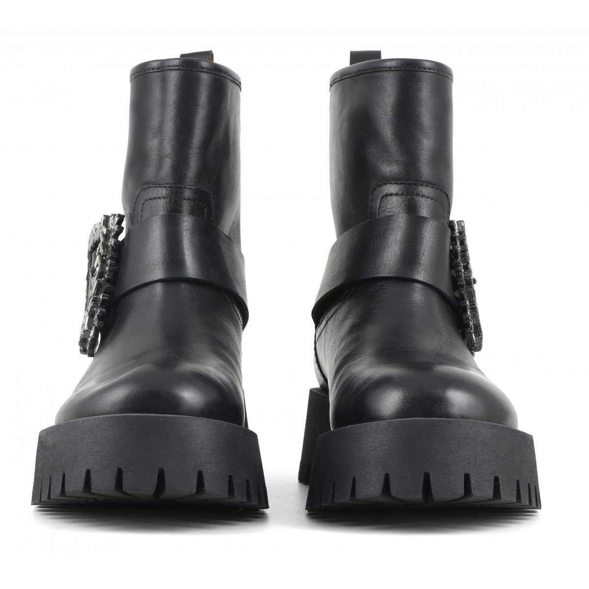 Biker boot con fibbia gioiello