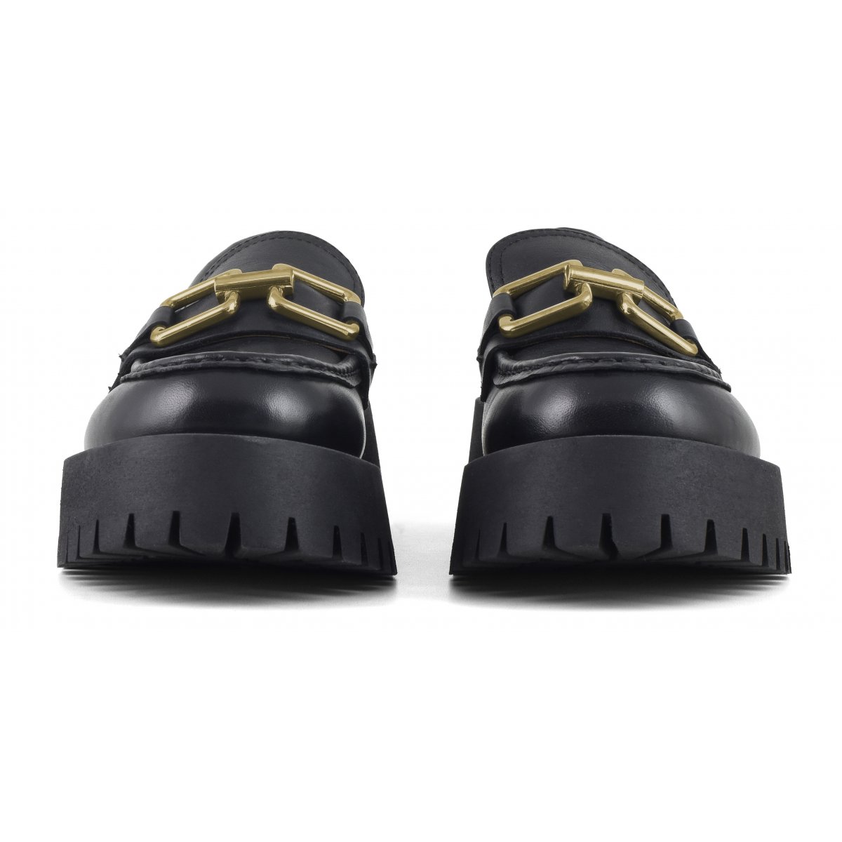 Mocassino in pelle con suola alta