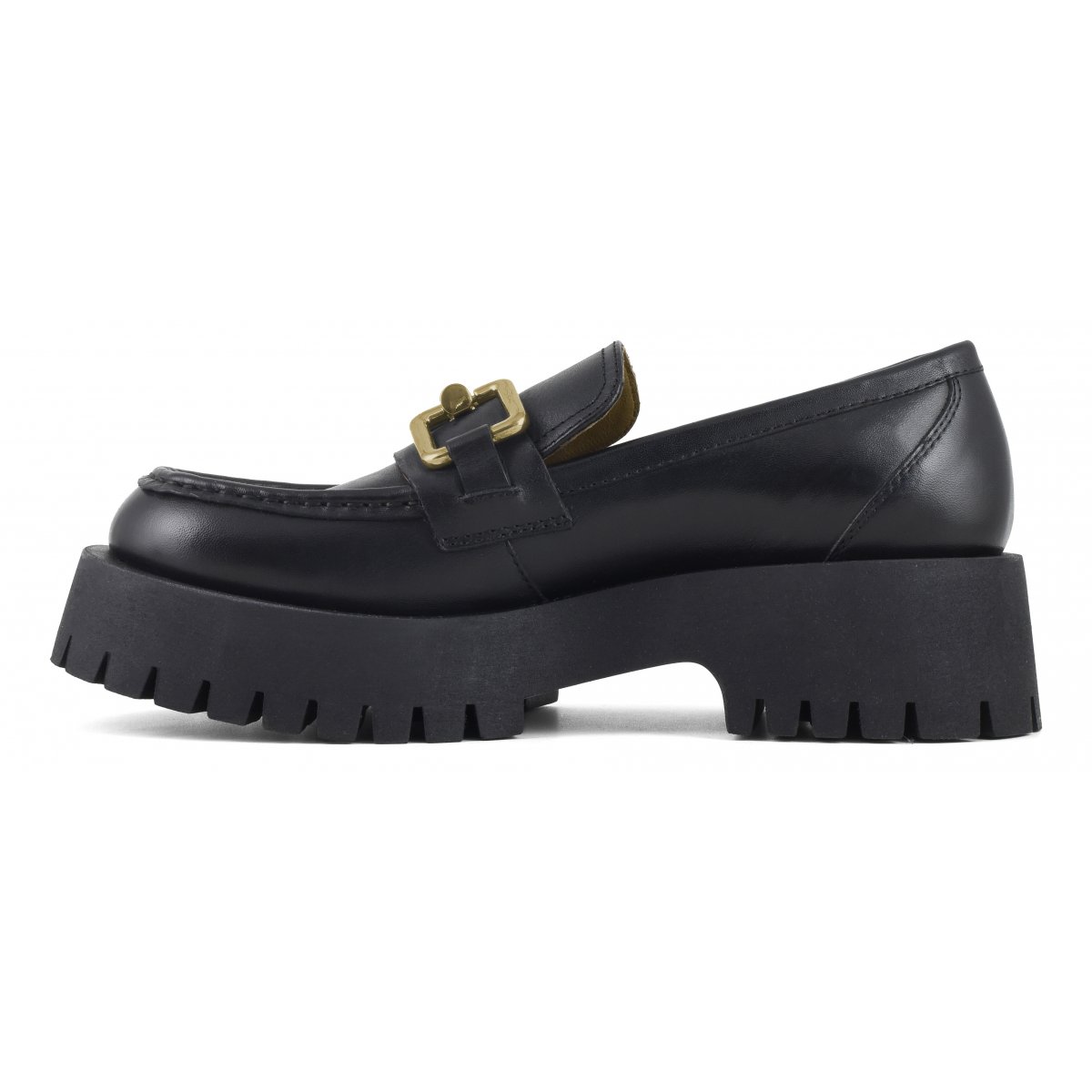 Mocassino in pelle con suola alta