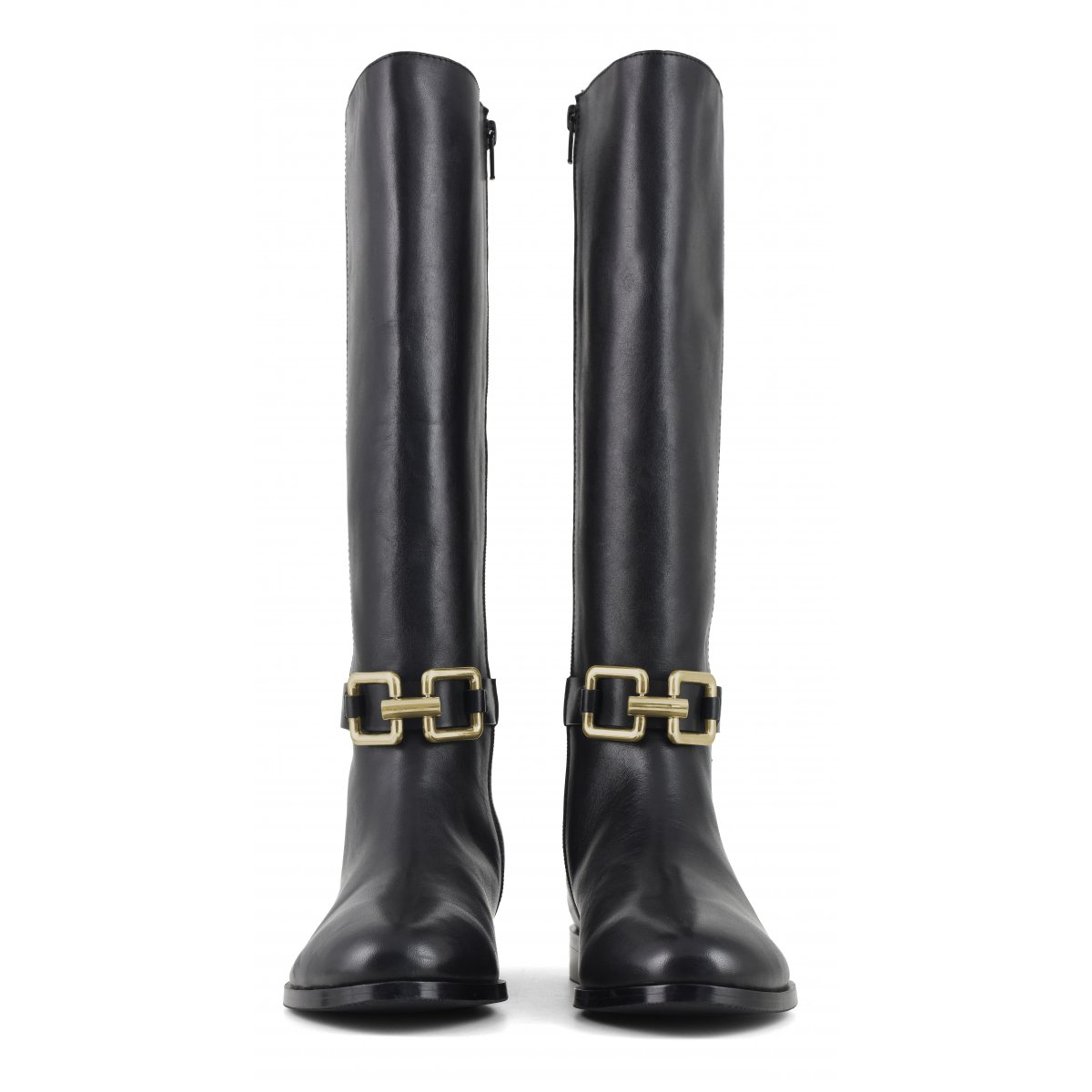 Stivali in pelle con morsetto in metallo