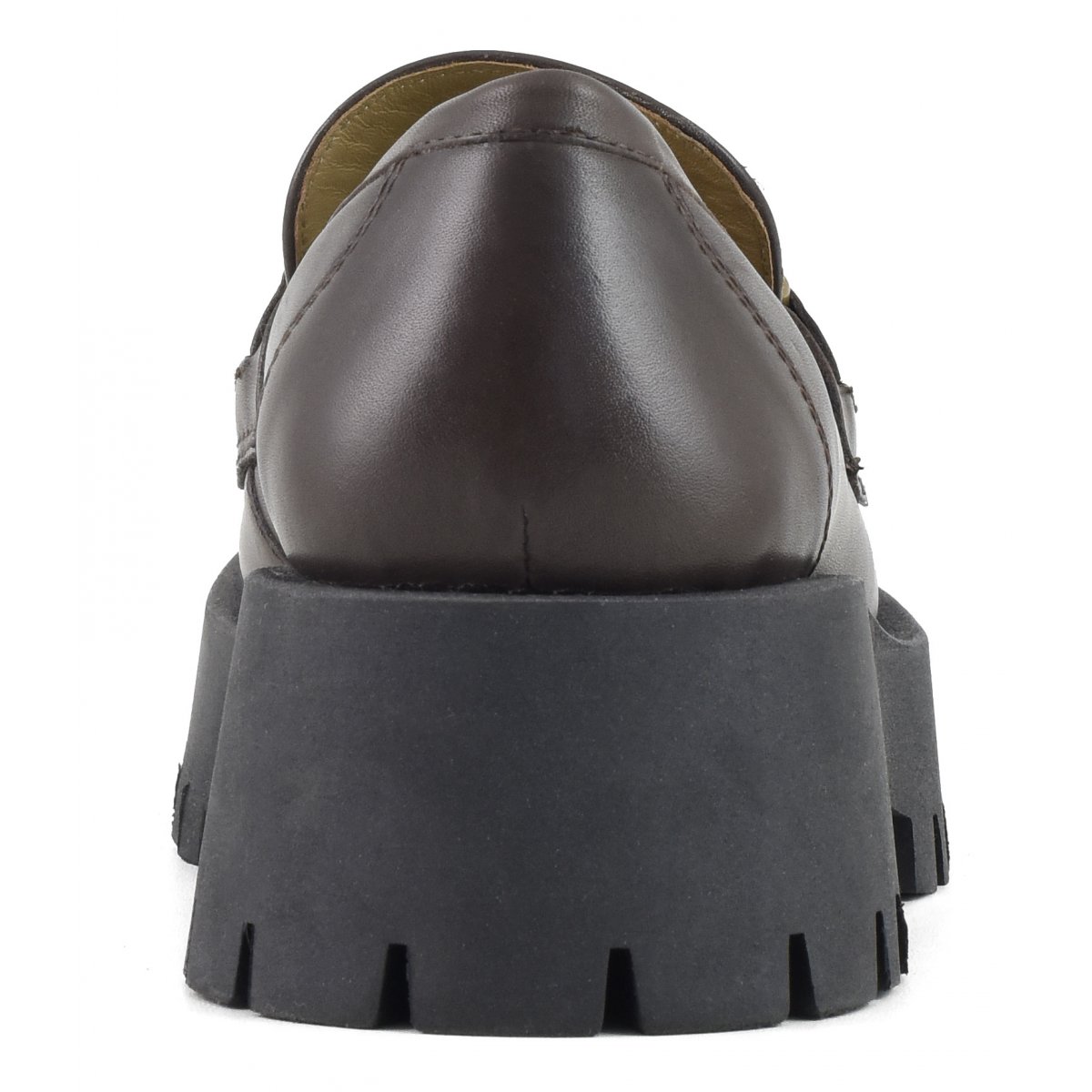 Mocassino in pelle con suola alta