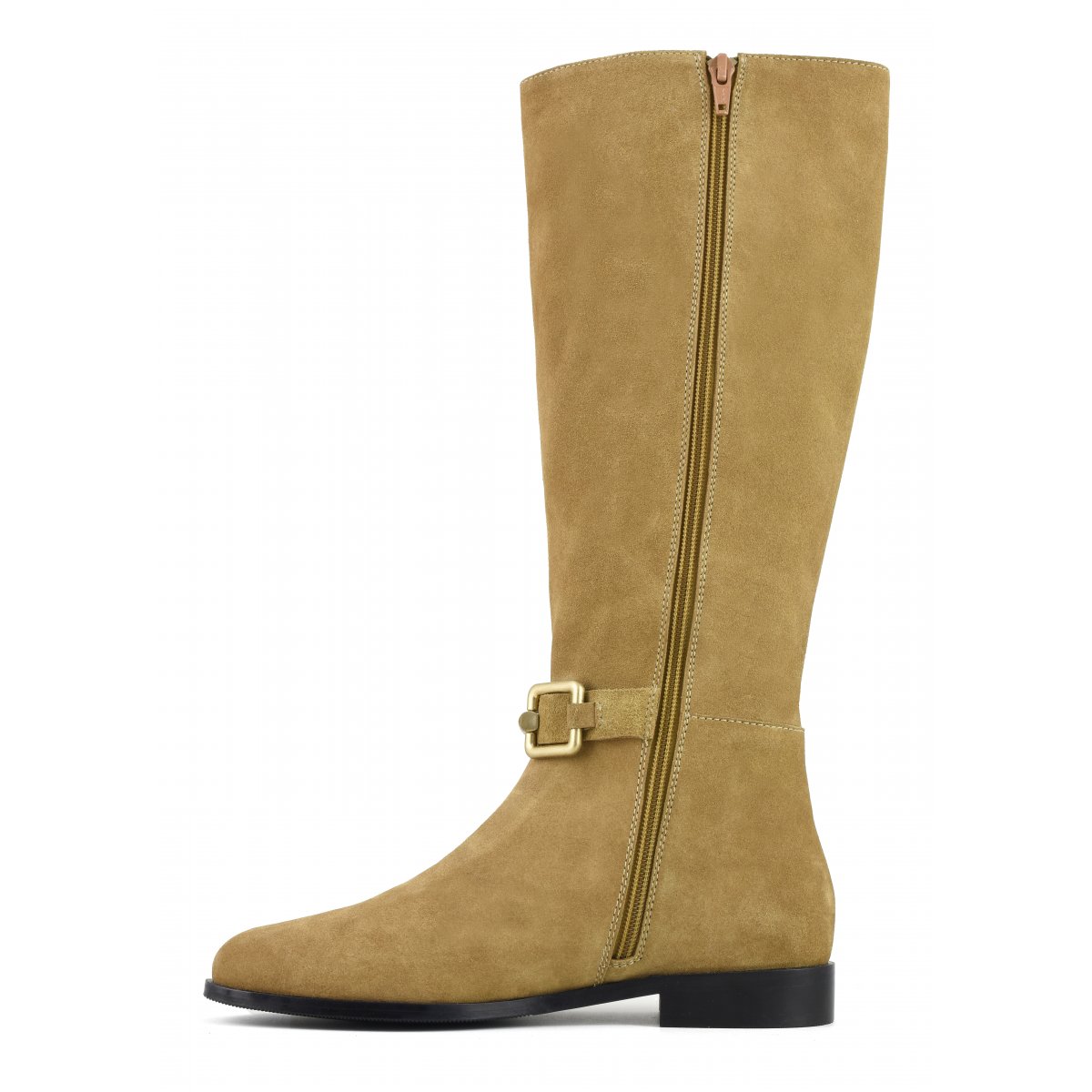 Stivali in camoscio con morsetto in metallo