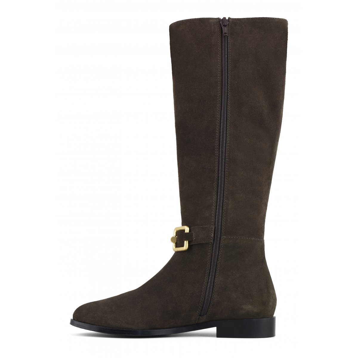 Stivali in camoscio con morsetto in metallo