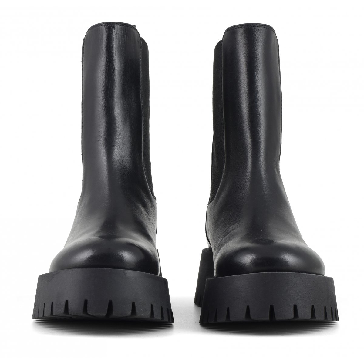 Stivale con elastico laterale e ricamo