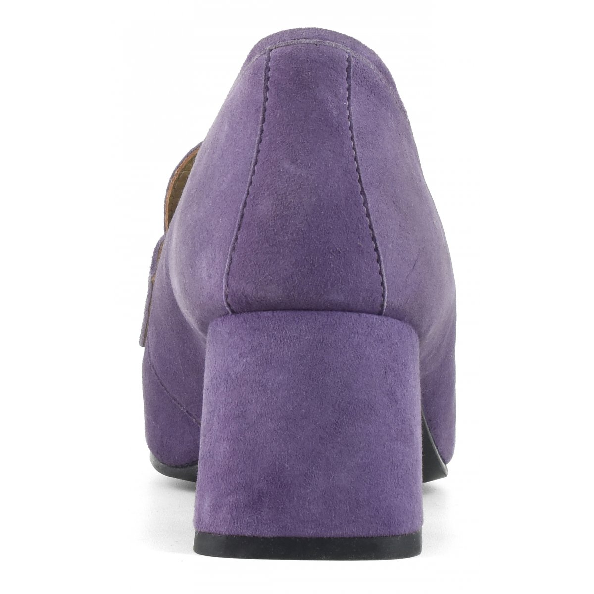 Mocassino con tacco in camoscio