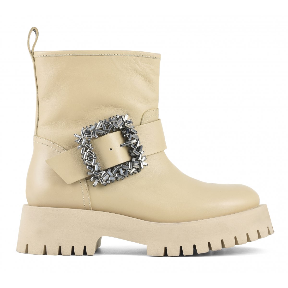 Biker boot con fibbia gioiello