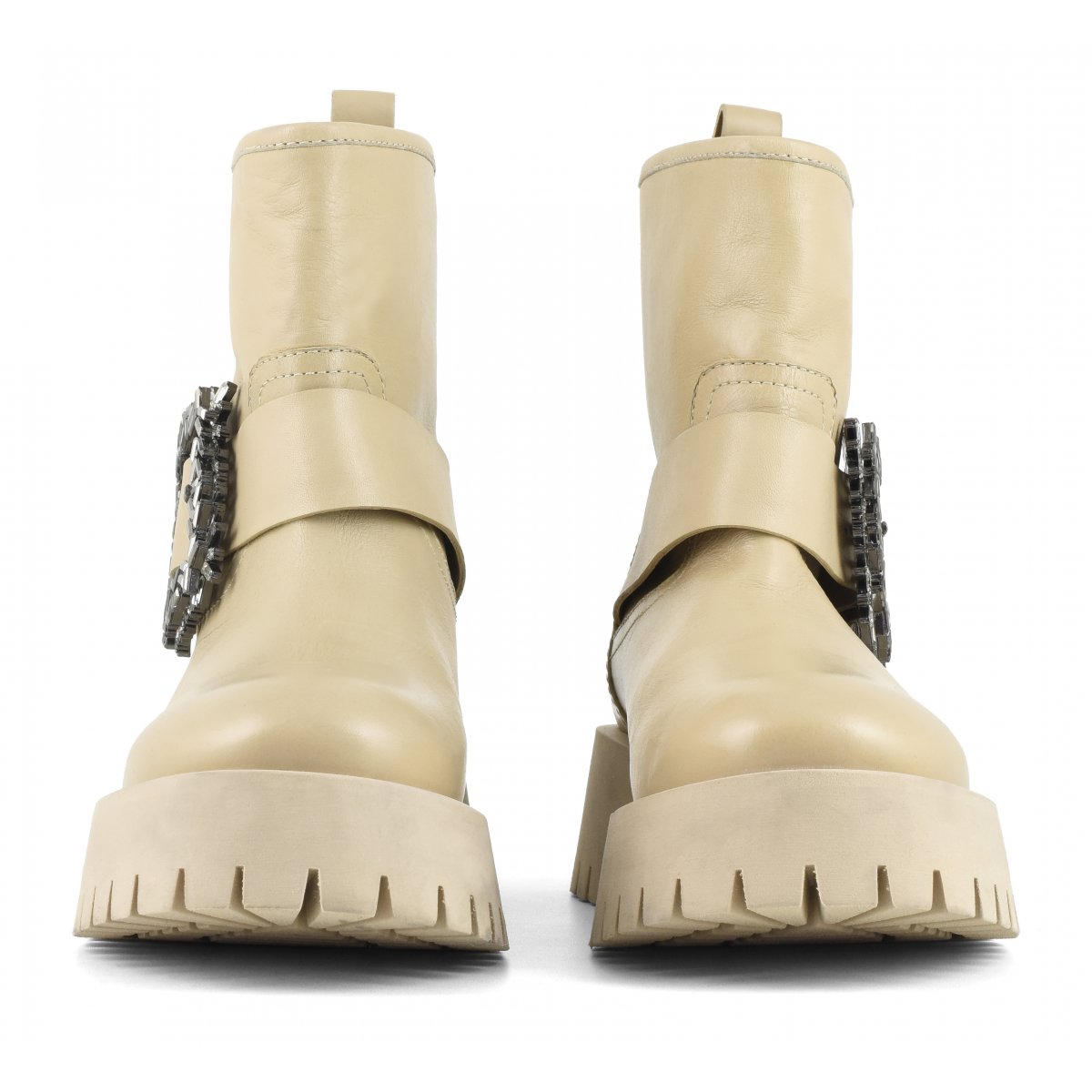 Biker boot con fibbia gioiello