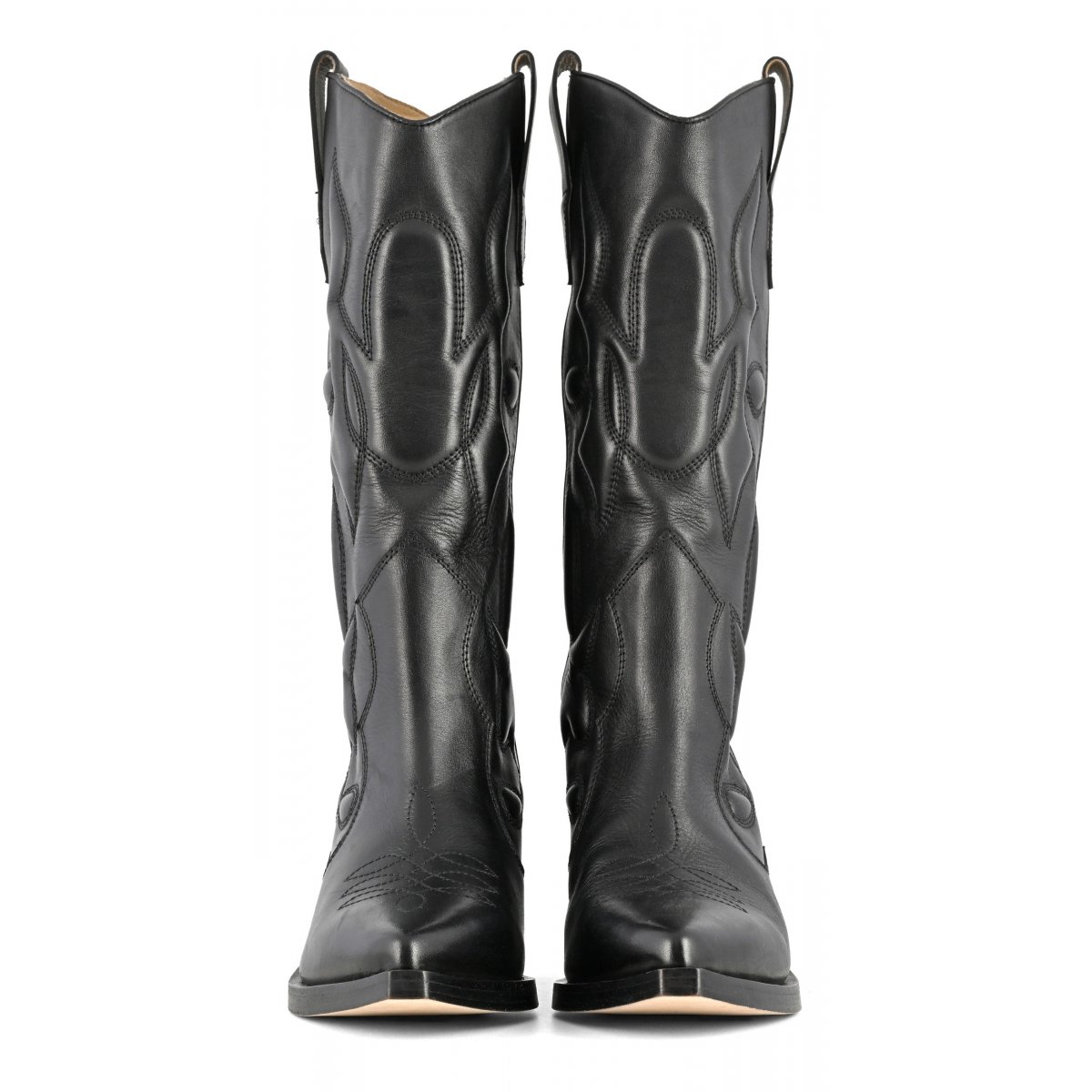 Stivale texano altezza media con disegno in rilievo