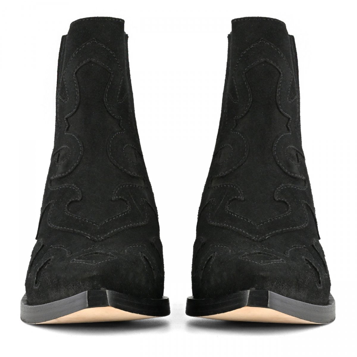 Stivale texano basso con tagli in rilievo