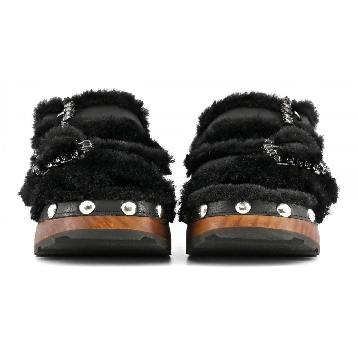 Zoccolo aperto con fibbie gioiello