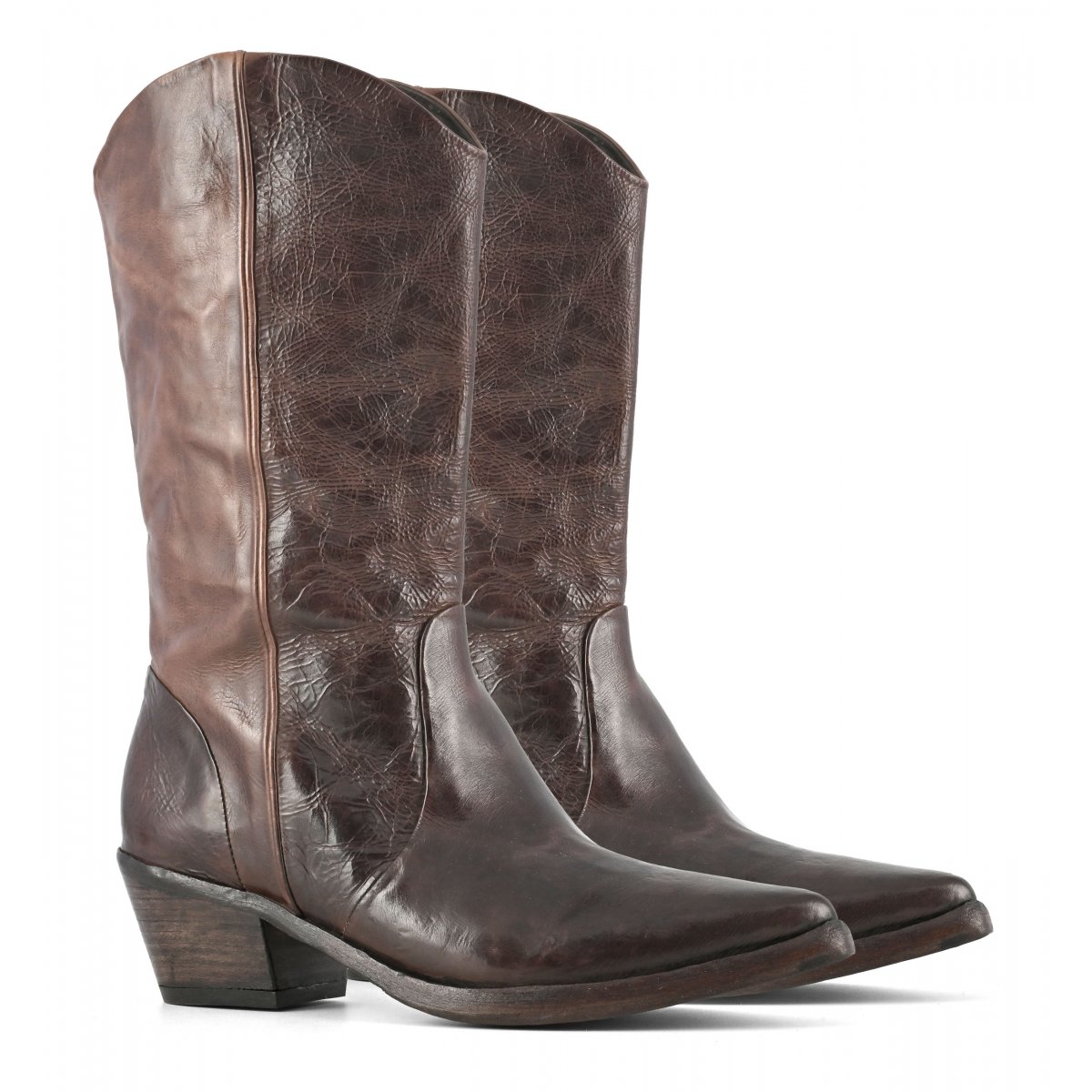 Stivale texano altezza media effetto invecchiato