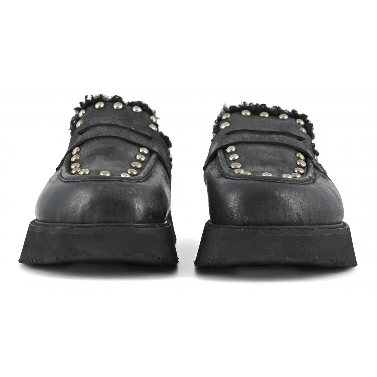 Sabot su suola platform pelle vintage