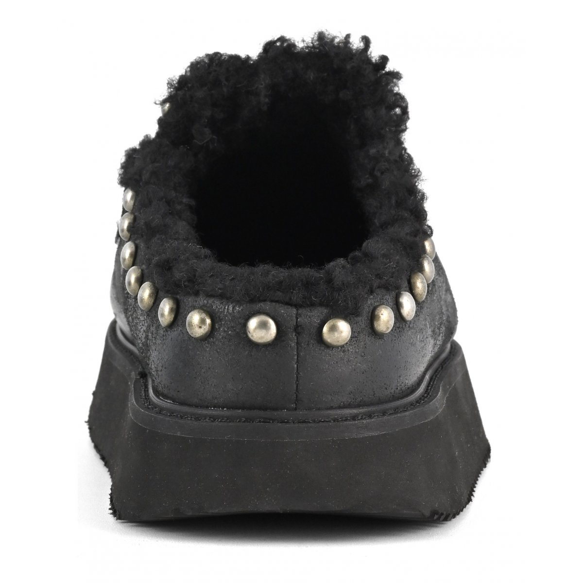 Sabot su suola platform pelle vintage