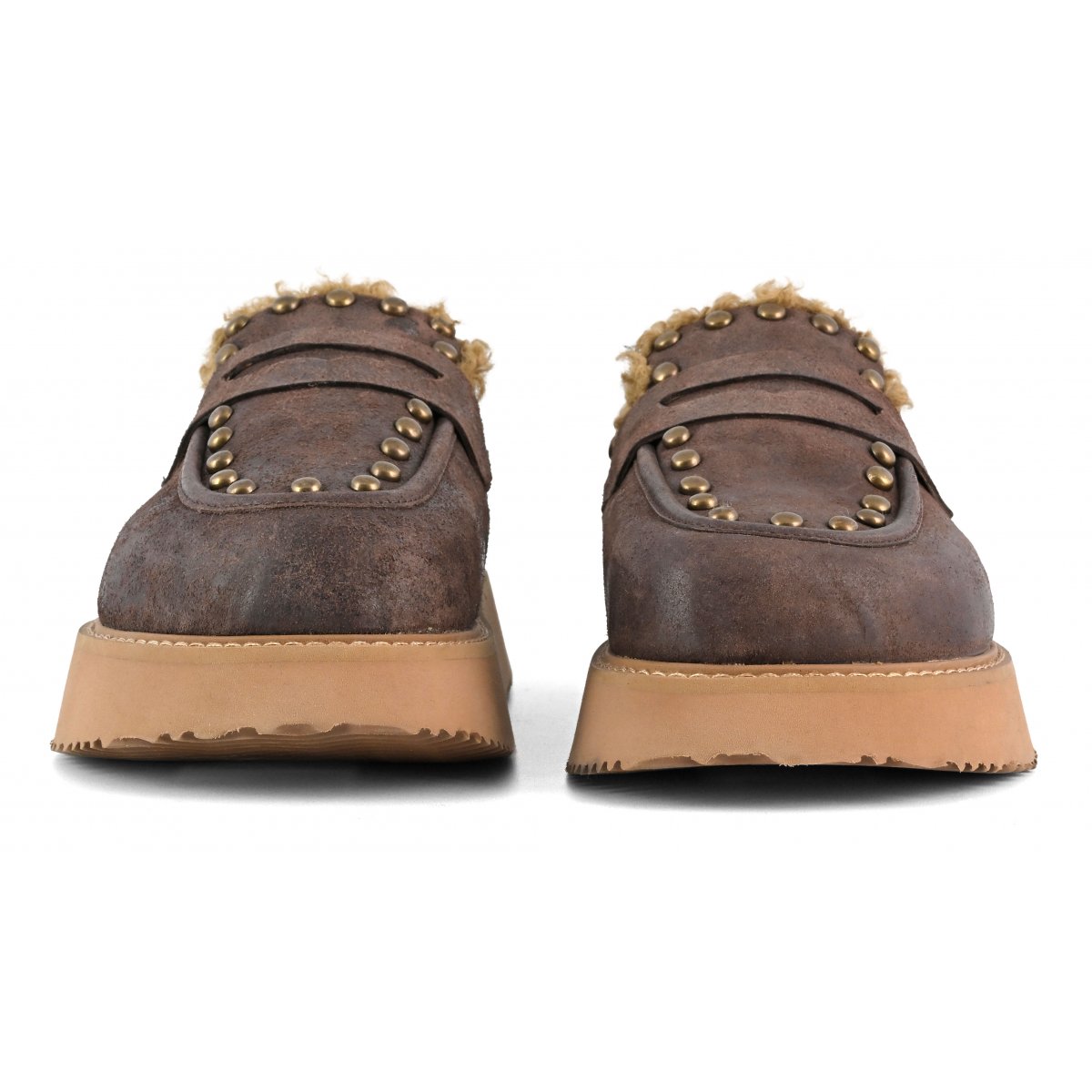 Sabot su suola platform pelle vintage