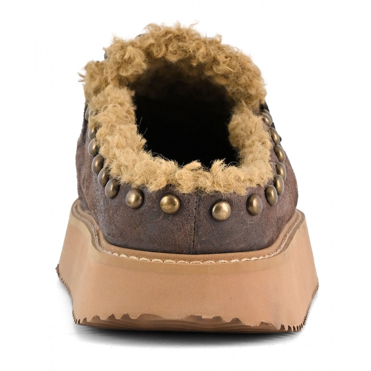 Sabot su suola platform pelle vintage