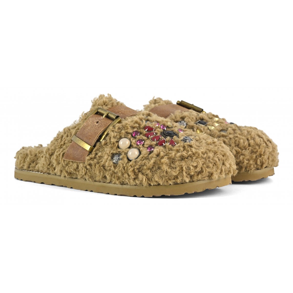 Sabot pelo teddy con pietre