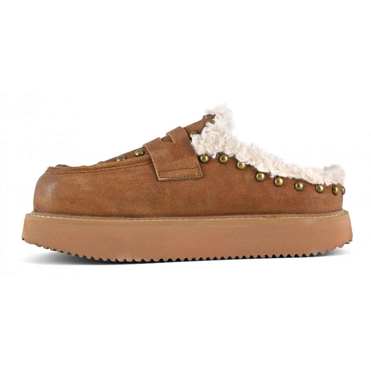 Sabot su suola platform pelle vintage