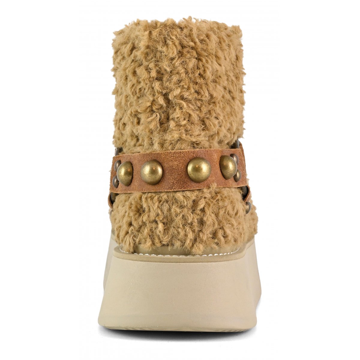 Stivale su suola platform in pelo teddy