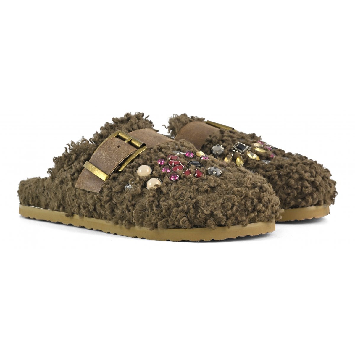 Sabot pelo teddy con pietre