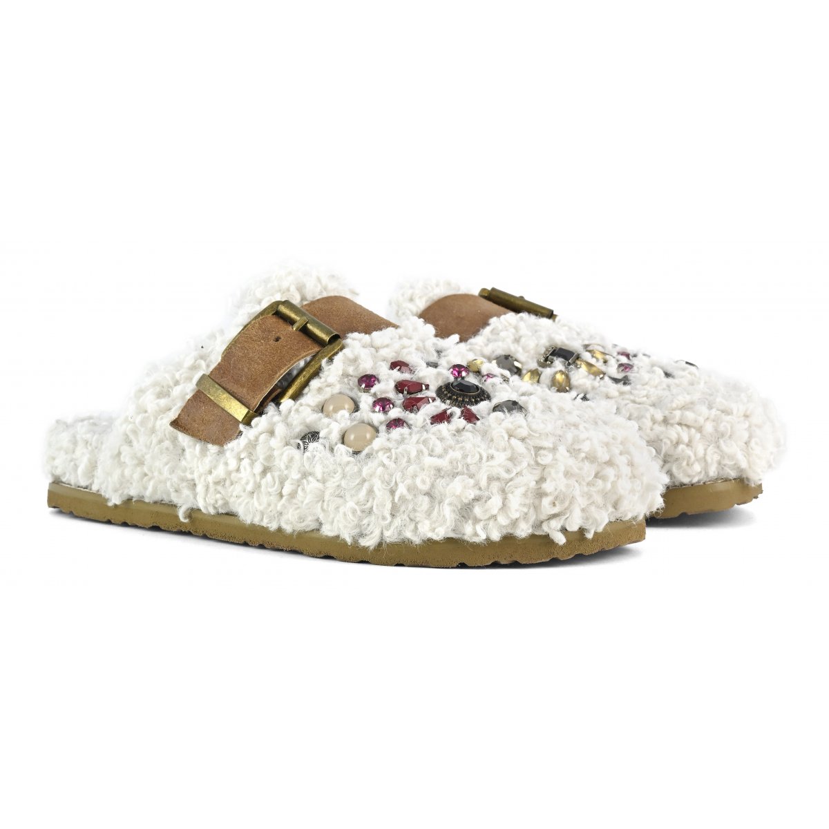 Sabot pelo teddy con pietre