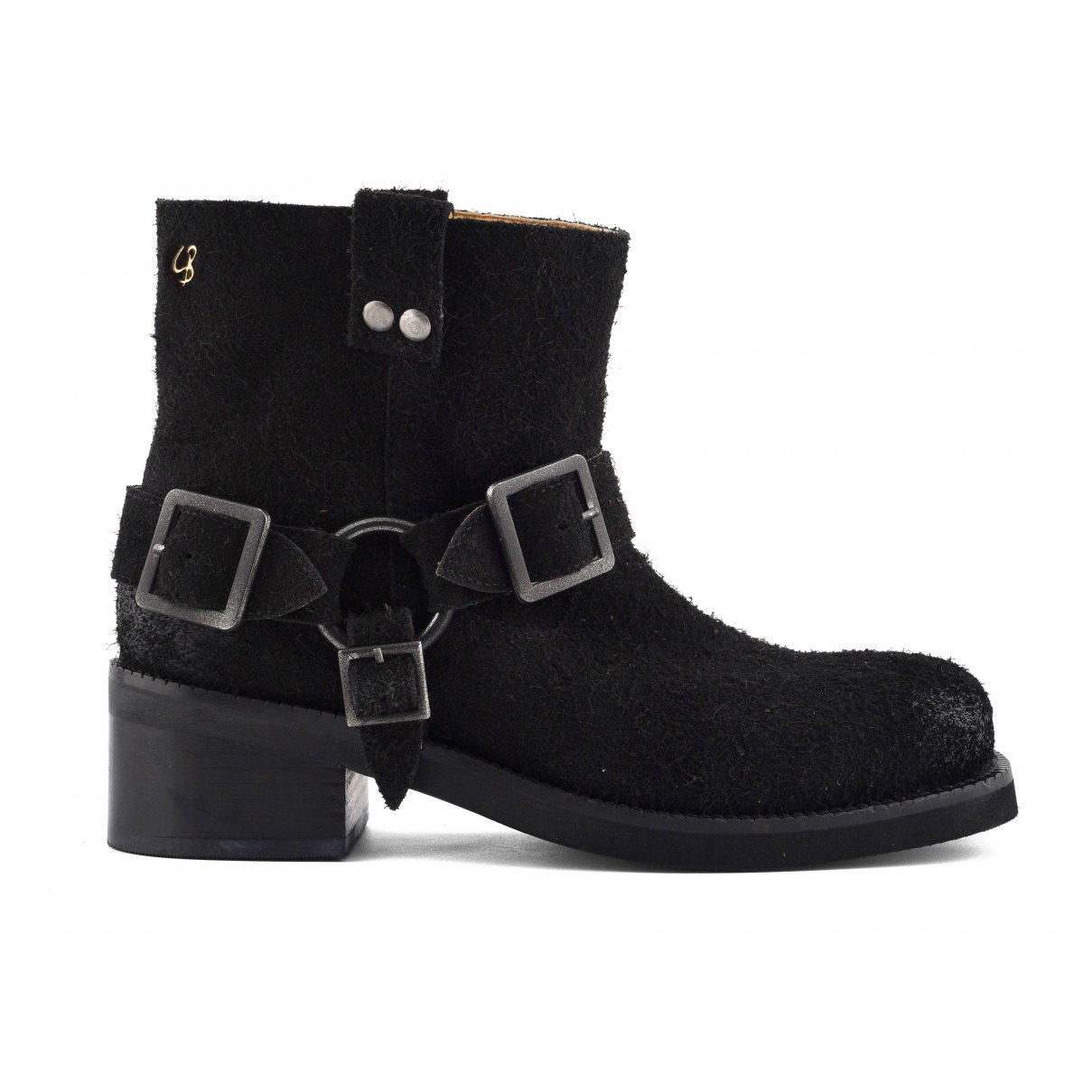 Stivaletto biker in crosta pelosa