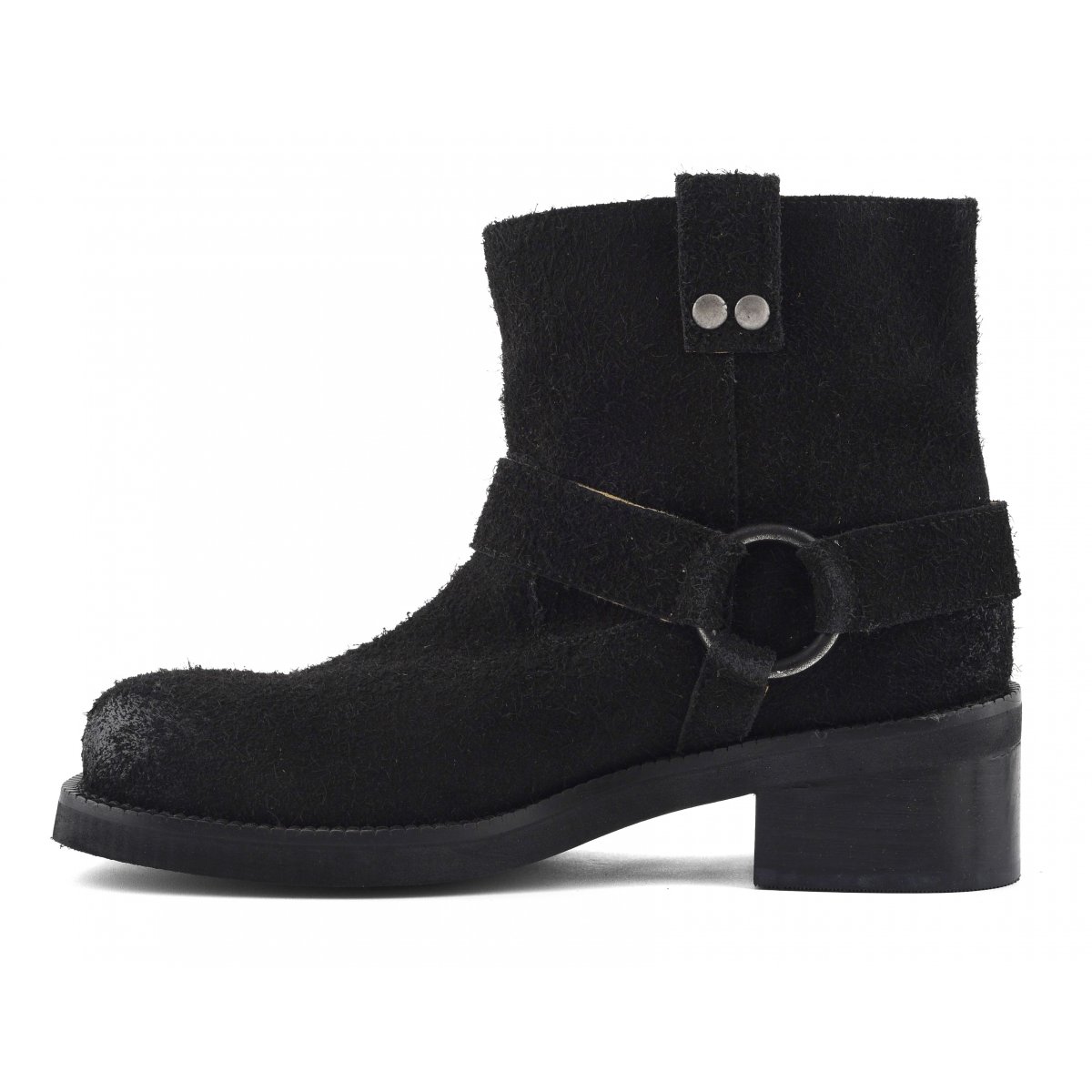 Stivaletto biker in crosta pelosa