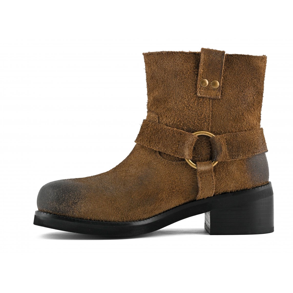 Stivaletto biker in crosta pelosa