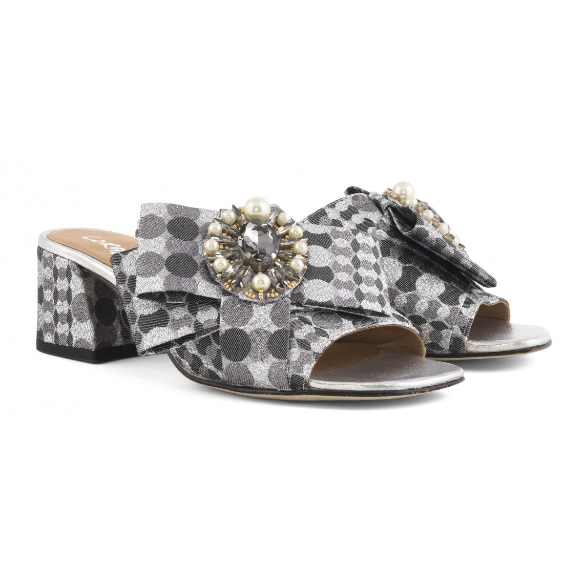 Sandalo con tacco accessorio fiocco