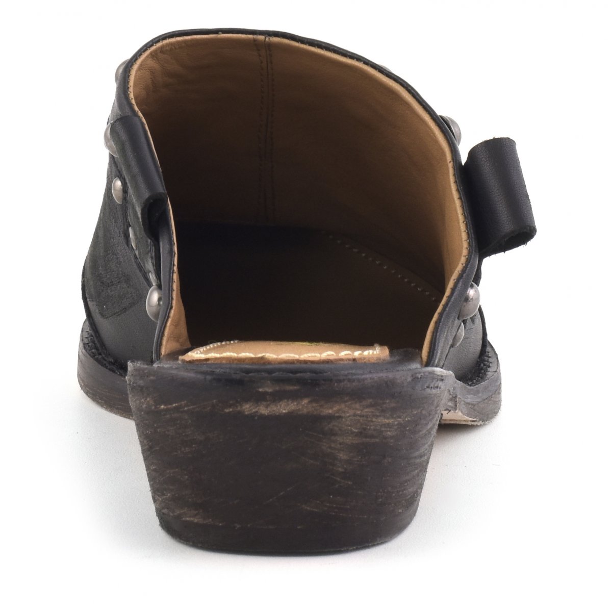 Sabot texano in pelle con borchie