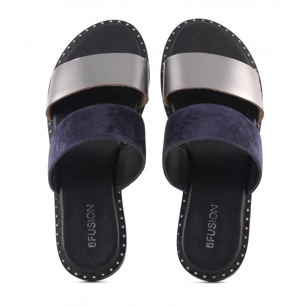 Sandali doppia fascia in velluto