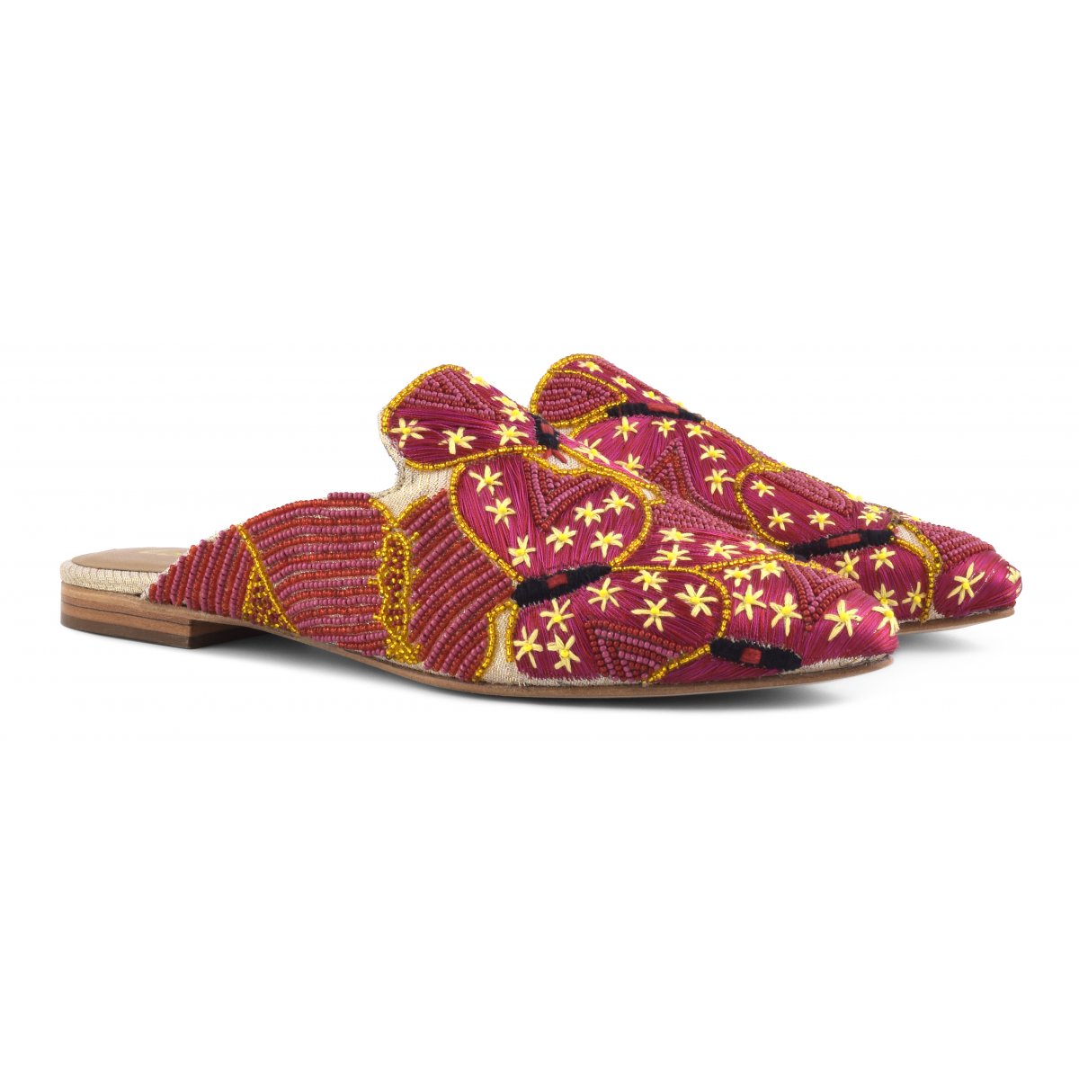 Sabot con ricamo farfalle