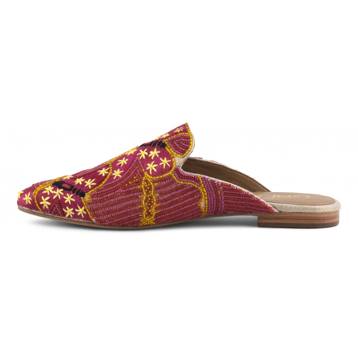 Sabot con ricamo farfalle