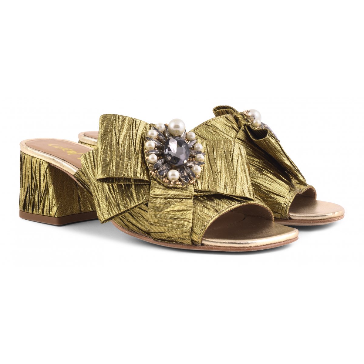 Sandalo con tacco accessorio fiocco