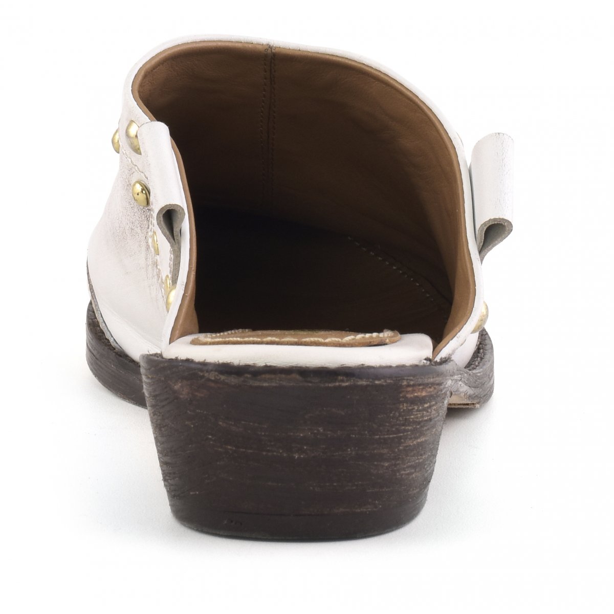 Sabot texano in pelle con borchie