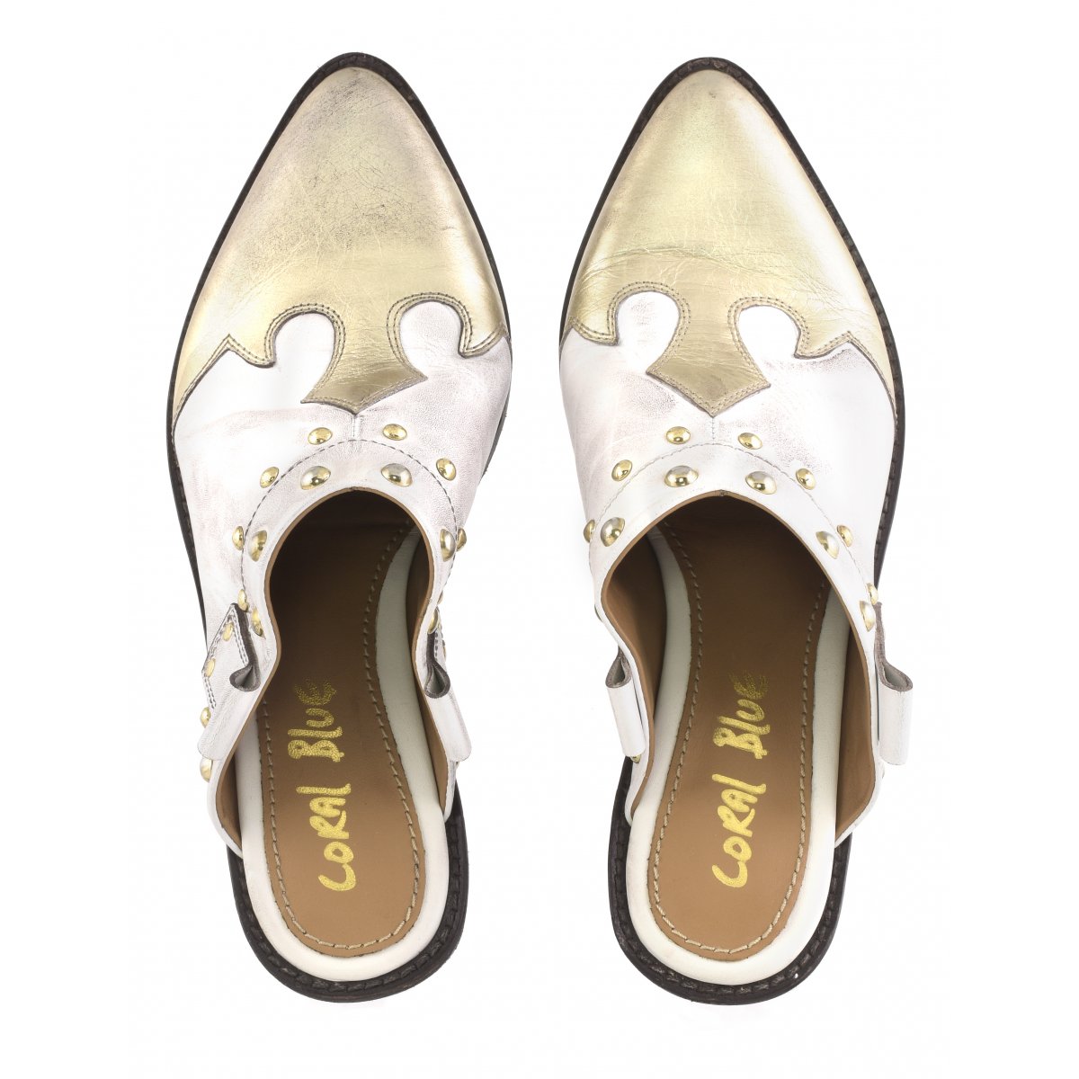 Sabot texano in pelle con borchie