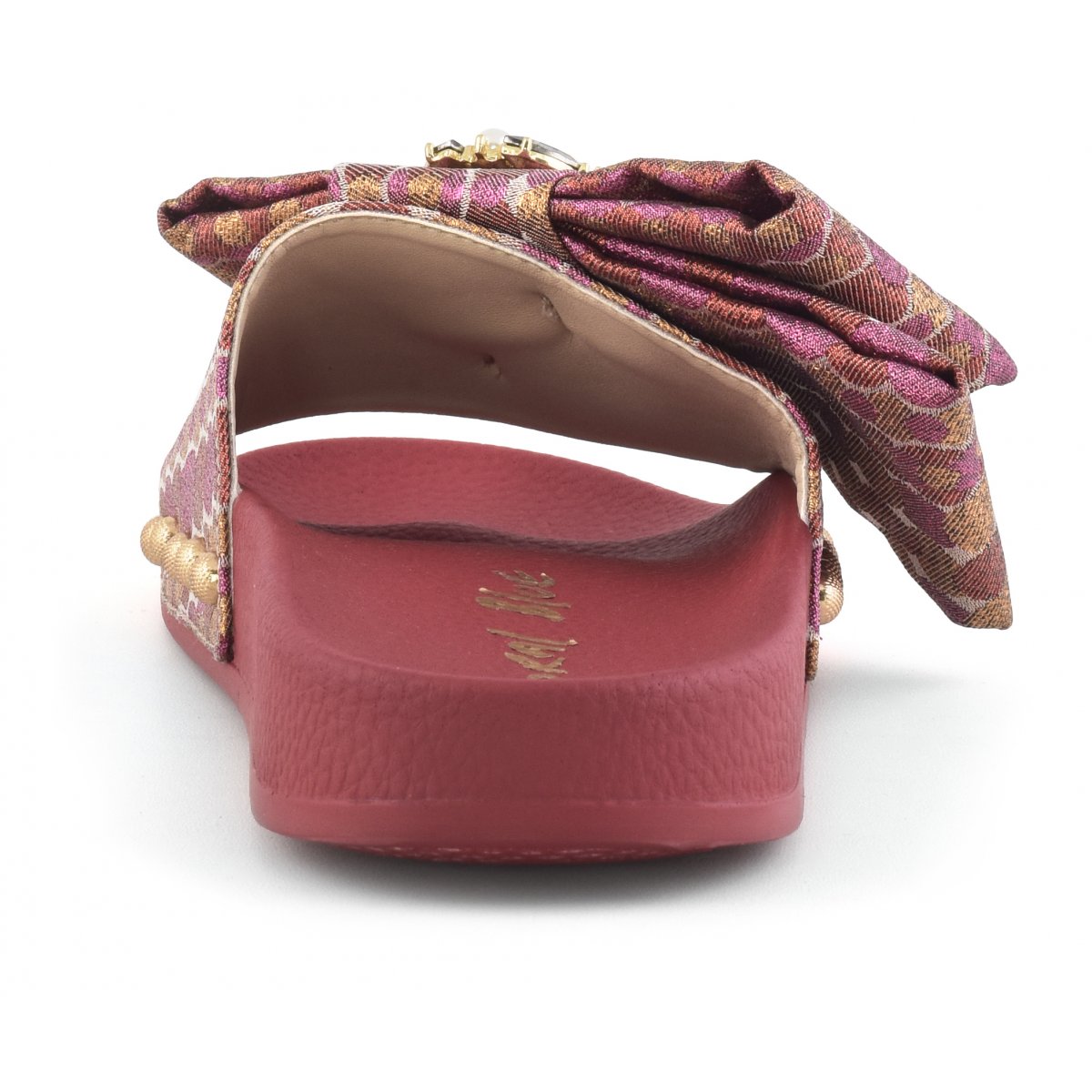  Slide in tessuto con accessorio fiocco