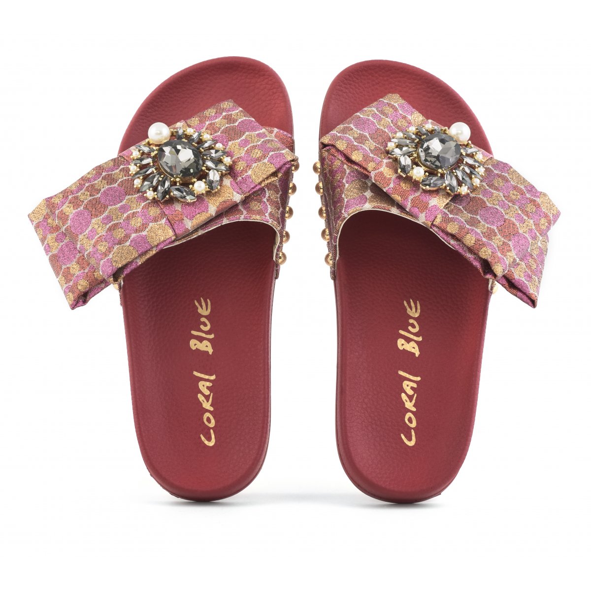  Slide in tessuto con accessorio fiocco