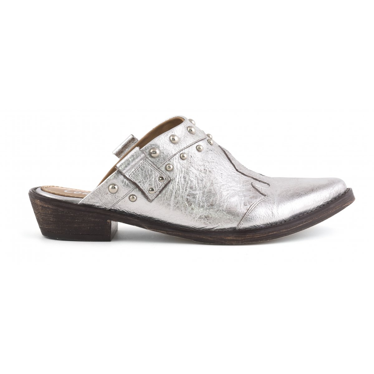 Sabot texano in pelle con borchie