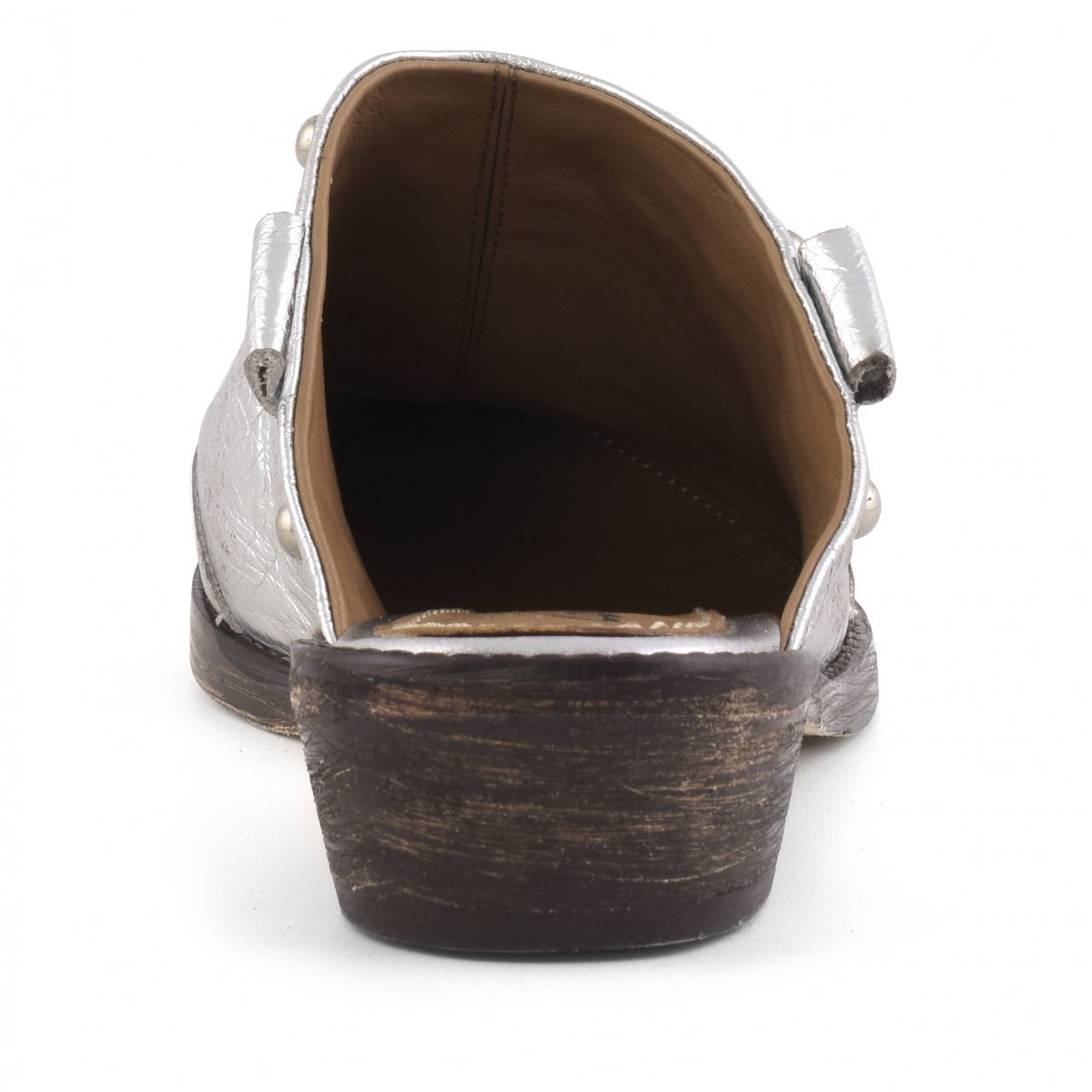 Sabot texano in pelle con borchie