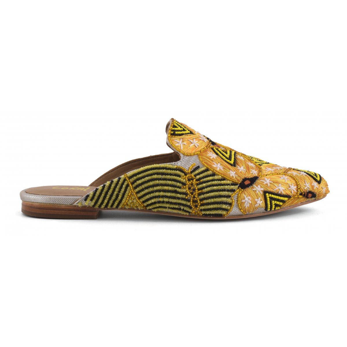 Sabot con ricamo farfalle