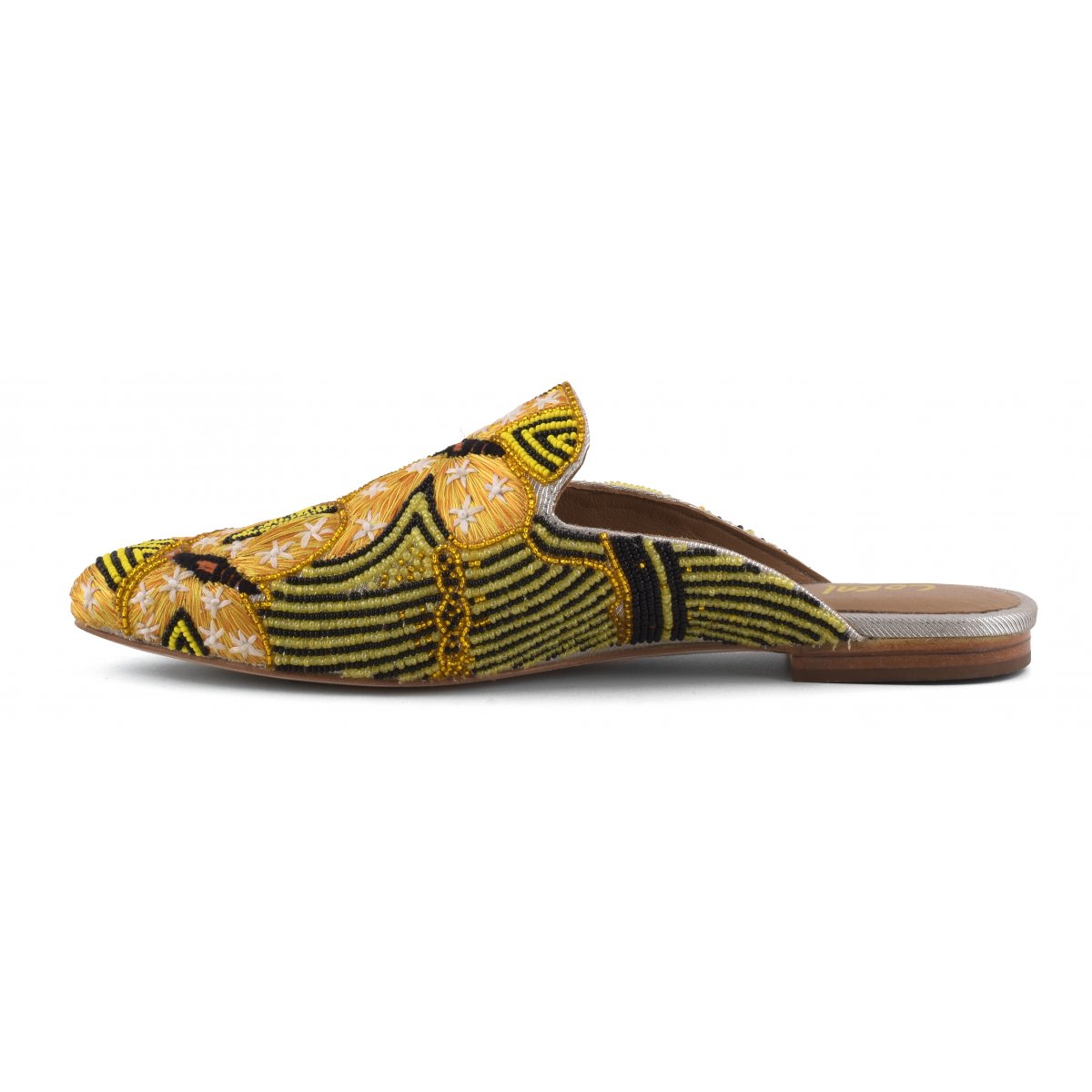 Sabot con ricamo farfalle