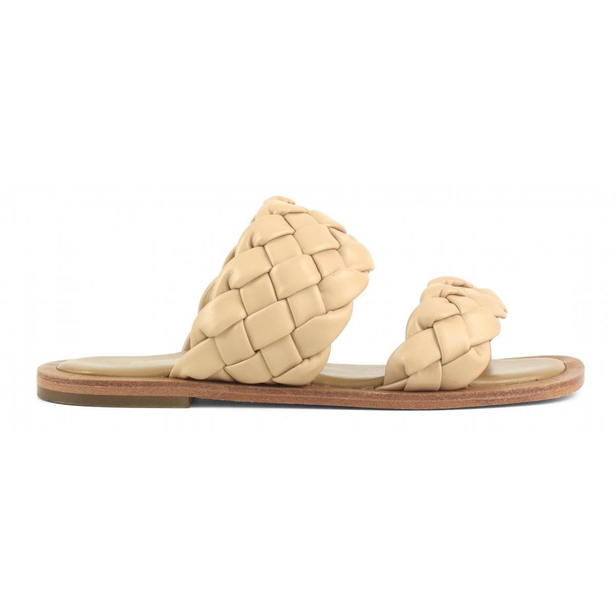 Sandali doppia fascia in pelle intrecciata