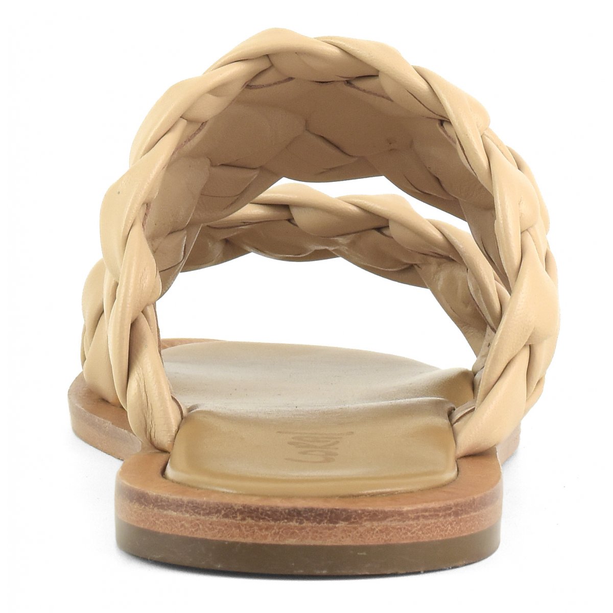 Sandali doppia fascia in pelle intrecciata