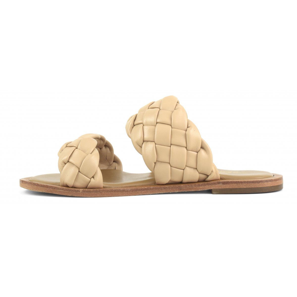 Sandali doppia fascia in pelle intrecciata