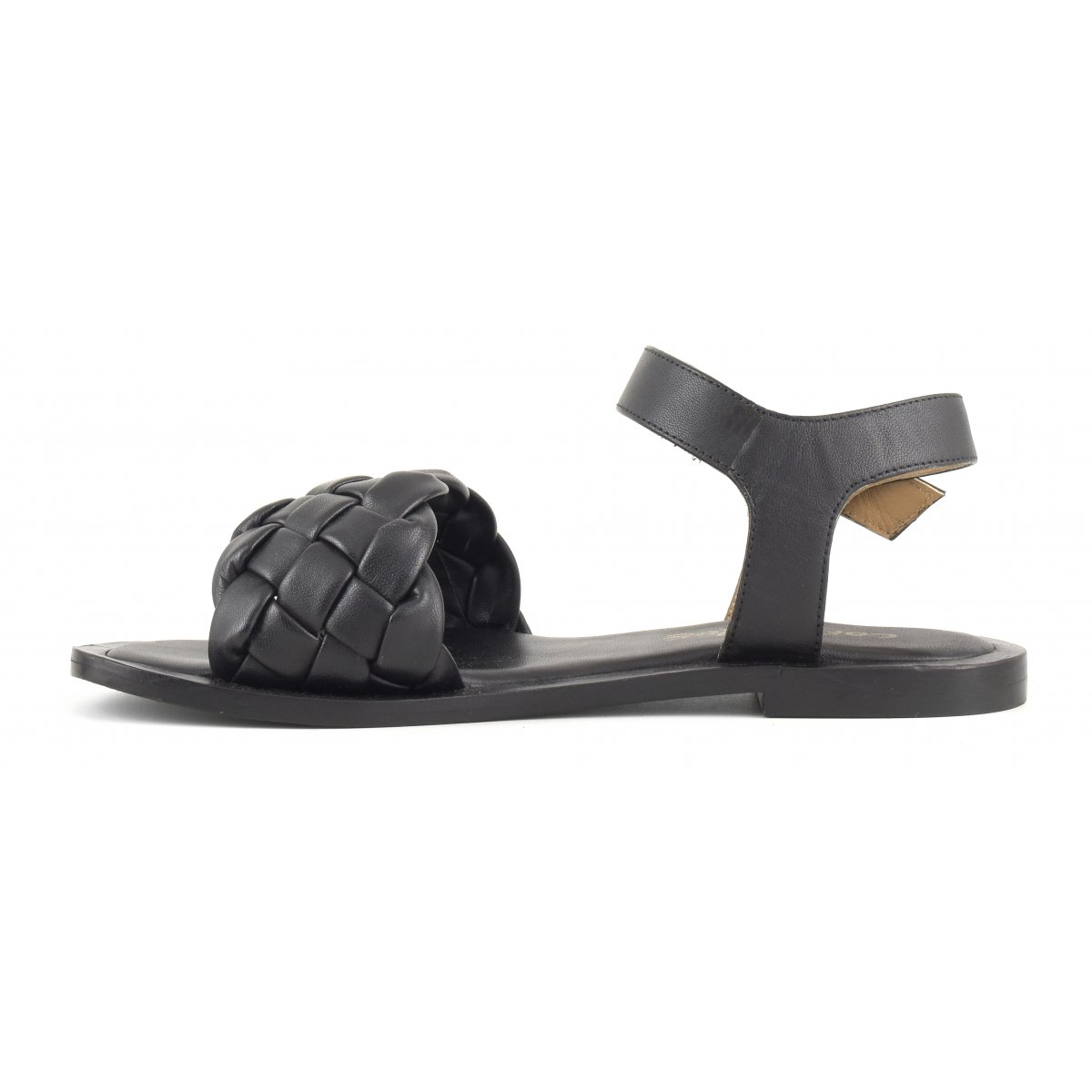 Sandali in pelle intrecciata con cinturino